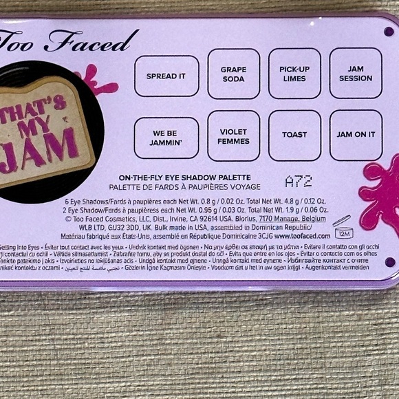 TOO faced Limited Edition That’s My Jam Mini Eyeshadow Palette NIB - Picture 3 of 5
